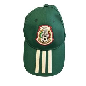 Adidas Mexico National Soccer Team FMF 3-Stripes Hat Cap CF5149 NWT Green